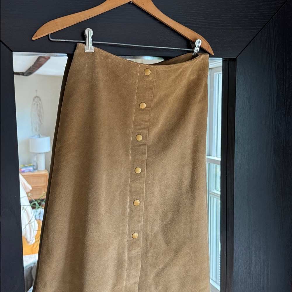 Vintage Banana Republic 100% leather button down skirt